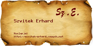 Szvitek Erhard névjegykártya